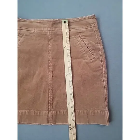 LOFT Brown Corduroy Mini Skirt Women’s 2 Timeless Luxe Cottagecore Western